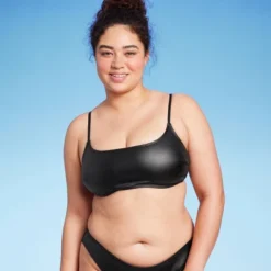 Women's Faux Leather Bralette Bikini Top - Wild Fable™ Black -Wild Fable Elegant Shop GUEST 83371587 cc83 4082 99c6 0c6e4823f994