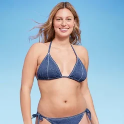 Women's Denim Textured Triangle Bikini Top - Wild Fable™ Denim Blue 2 Women's Denim Textured Triangle Bikini Top - Wild Fable™ Denim Blue -Wild Fable Elegant Shop GUEST 858bb699 085e 4c64 af28 9cfc20098588