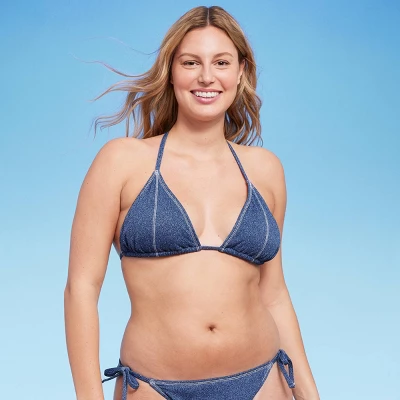 Women's Denim Textured Triangle Bikini Top - Wild Fable™ Denim Blue Women's Denim Textured Triangle Bikini Top - Wild Fable™ Denim Blue -Wild Fable Elegant Shop GUEST 858bb699 085e 4c64 af28 9cfc20098588