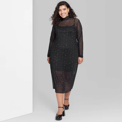 Women's Long Sleeve Rhinestone Mesh Midi Dress - Wild Fable™ Black Women's Long Sleeve Rhinestone Mesh Midi Dress - Wild Fable™ Black -Wild Fable Elegant Shop GUEST 8e2fe0d8 969d 443a b9ad c8e9673228cd