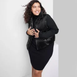 Women's Iridescent Cropped Puffer Vest - Wild Fable™ Black -Wild Fable Elegant Shop GUEST 8e3de4cc b49f 4c95 8e7c c4834e5b911f