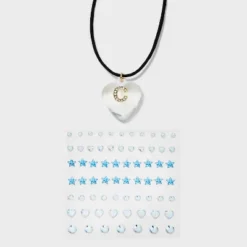 Acrylic Heart With Face Gems Pendant Necklace - Wild Fable™ Clear/Black -Wild Fable Elegant Shop GUEST 909fc408 e166 4c2d a23c 49eef3e18313