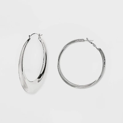 Twisted Chunky Hoop Earring Set 3pc - Wild Fable™ Silver Twisted Chunky Hoop Earring Set 3pc - Wild Fable™ Silver -Wild Fable Elegant Shop GUEST 94422c13 fe71 46c0 9e3e f4fda34f52a1