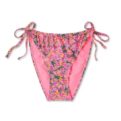 Women's Side-Tie Cheeky Bikini Bottom - Wild Fable™ Pink Floral Print -Wild Fable Elegant Shop GUEST 96d74876 9afb 4780 b3a8 e2115c4d8b30