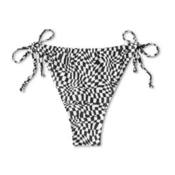 Women's Side-Tie Adjustable Coverage Ultra High Leg Bikini Bottom - Wild Fable™ Black/White Check Print -Wild Fable Elegant Shop GUEST 995f38bf ec1a 4b42 a052 72ac0207fc71