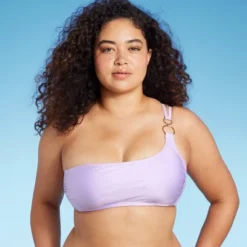 Women's Ring Detail One Shoulder Bralette Bikini Top - Wild Fable™ Shiny Light Purple -Wild Fable Elegant Shop GUEST 9966bc5d 89fd 4283 b001 66428430cdb3