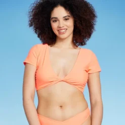 Women's Twist-Front Short Sleeve Bralette Bikini Top - Wild Fable™ -Wild Fable Elegant Shop GUEST 9984104b e652 4f42 a362 298e22baa07a