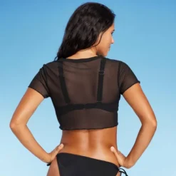 Women's Mesh Cover Up Short Sleeve Crop Top - Wild Fable™ -Wild Fable Elegant Shop GUEST 9a766f08 5147 4671 a735 983c55f73073