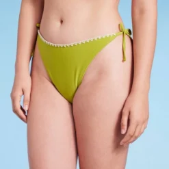 Women's Crochet Trim Side-Tie High Leg Extra Cheeky Bikini Bottom - Wild Fable™ Green -Wild Fable Elegant Shop GUEST 9bf3687c fd5b 4e33 ba84 f1350e21a784