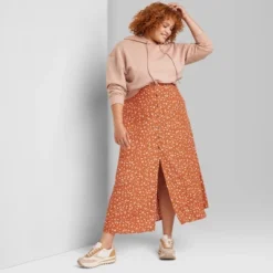 Women's Button-Front Printed Midi Skirt - Wild Fable™ -Wild Fable Elegant Shop GUEST 9d3f549e f5e4 4c8c b693 d1363458e0f5