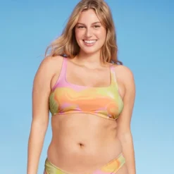 Women's Bralette Bikini Top - Wild Fable™ Pink/Orange/Yellow Tie-Dye -Wild Fable Elegant Shop GUEST 9fe581fa 798f 4f86 8484 e6e06ab0e62e