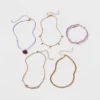 Embellished Heart Choker Necklace Set 5pc - Wild Fable™ Gold/Purple