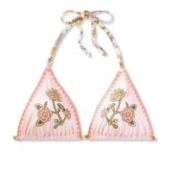 Women's Embroidered Detail Triangle Bikini Top - Wild Fable™ Multi Floral Print -Wild Fable Elegant Shop GUEST ab9a1794 8ff8 4f4f 95f1 00528fd26c79