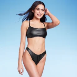 Women's Faux Leather High Leg Extra Cheeky Bikini Bottom - Wild Fable™ Black 2 Women's Faux Leather High Leg Extra Cheeky Bikini Bottom - Wild Fable™ Black -Wild Fable Elegant Shop GUEST bcad3900 399f 4aac 9dd4 3ade3b154007