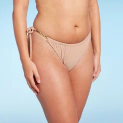 Women's Chain Detail Side-Tie Adjustable Coverage Bikini Bottom - Wild Fable™ Brown -Wild Fable Elegant Shop GUEST bd183825 160d 4020 9a34 258462e54e57