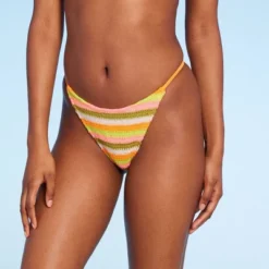 Women's Extra Cheeky Extra High Leg Crochet Bikini Bottom - Wild Fable™ Multi Orange Striped -Wild Fable Elegant Shop GUEST c16e9bdb fb77 448e a2b6 8f1bf9527087