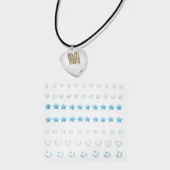 Acrylic Heart With Face Gems Pendant Necklace - Wild Fable™ Clear/Black -Wild Fable Elegant Shop GUEST ca1856fc d188 45a5 8ceb 68e20f39b176