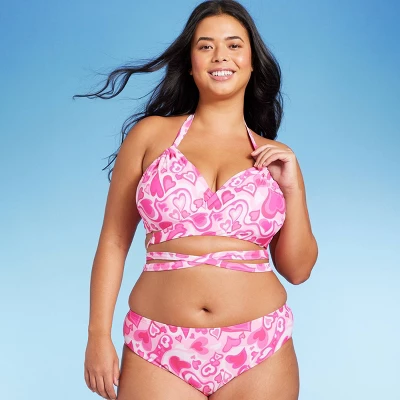 Women's Wrap Bralette Bikini Top - Wild Fable™ Pink Heart Print Women's Wrap Bralette Bikini Top - Wild Fable™ Pink Heart Print -Wild Fable Elegant Shop GUEST cbf1d757 25f2 443b 9de8 12f87a7677e9