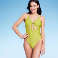 Women's Ring Front Cut Out One Piece Swimsuit - Wild Fable™ Green -Wild Fable Elegant Shop GUEST ce6bc5e4 5379 4dd2 82b5 d69ed62927f3