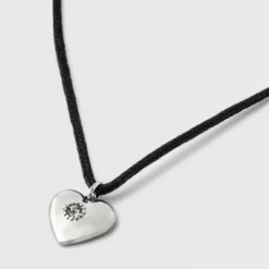 Heart Cord And Ear Pendant Necklace Set 2pc - Wild Fable™ Black/Silver -Wild Fable Elegant Shop GUEST d21bf26e 66d0 4201 a3dc 3dd23f5d78d5