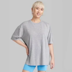 Women's Oversized Not Serious Graphic T-Shirt - Wild Fable™ Gray