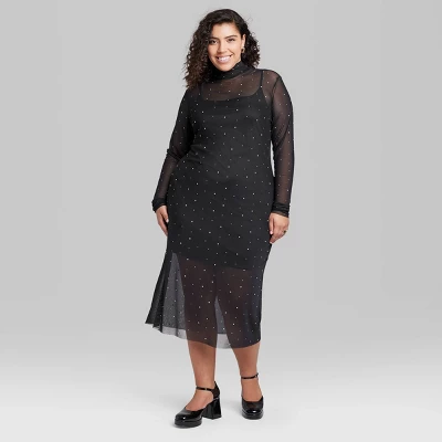 Women's Long Sleeve Rhinestone Mesh Midi Dress - Wild Fable™ Black Women's Long Sleeve Rhinestone Mesh Midi Dress - Wild Fable™ Black -Wild Fable Elegant Shop GUEST d6597041 00ac 49bd 87e8 57b8d27d23b2