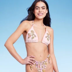 Women's Embroidered Detail Triangle Bikini Top - Wild Fable™ Multi Floral Print -Wild Fable Elegant Shop GUEST e3235079 3300 4890 a039 9ae8aa539482