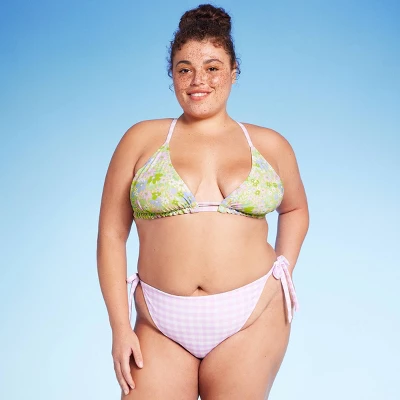 Women's Reversible Side-Tie Extra High Leg Cheeky Bikini Bottom - Wild Fable™ Green Floral Print/Purple Gingham Print Women's Reversible Side-Tie Extra High Leg Cheeky Bikini Bottom - Wild Fable™ Green Floral Print/Purple Gingham Print -Wild Fable Elegant Shop GUEST e4819e93 afec 45d6 b1dc c0e8f00ecc7f