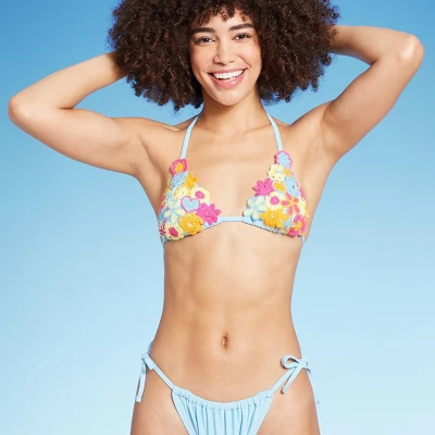 Women's Mixed Icon Crochet Triangle Bikini Top - Wild Fable™ Blue Women's Mixed Icon Crochet Triangle Bikini Top - Wild Fable™ Blue -Wild Fable Elegant Shop GUEST e81548ac 48ef 43e8 bf10 cff1a0d511ef