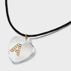 Acrylic Heart With Face Gems Pendant Necklace - Wild Fable™ Clear/Black -Wild Fable Elegant Shop GUEST e855ce8a bbaf 4d84 944d 12e6bb198559