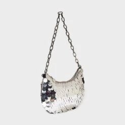 Slouchy Sequin Hobo Shoulder Handbag - Wild Fable™ Silver -Wild Fable Elegant Shop GUEST ea351934 d8b8 4d96 8647 adcb7ea4d512