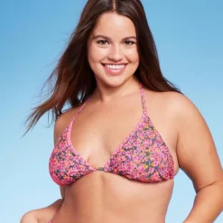 Women's Crochet Trim Triangle Bikini Top - Wild Fable™ Pink Floral Print 2 Women's Crochet Trim Triangle Bikini Top - Wild Fable™ Pink Floral Print -Wild Fable Elegant Shop GUEST ef63c56e 5c35 45e9 9007 3f4fe89e2563