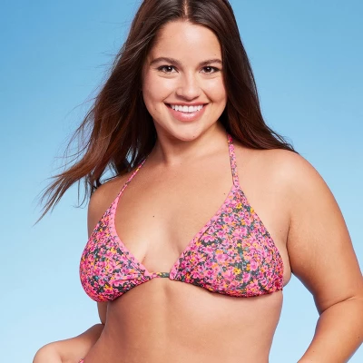 Women's Crochet Trim Triangle Bikini Top - Wild Fable™ Pink Floral Print Women's Crochet Trim Triangle Bikini Top - Wild Fable™ Pink Floral Print -Wild Fable Elegant Shop GUEST ef63c56e 5c35 45e9 9007 3f4fe89e2563