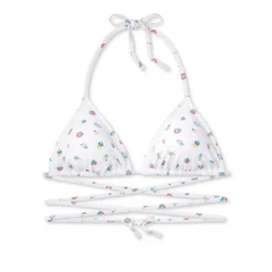 Women's Floral Print Strappy Triangle Bikini Top - Wild Fable™ White -Wild Fable Elegant Shop GUEST f24c57eb 5883 46f6 9dde bf7051ac6f74