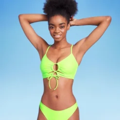 Women's Lace-Up Longline Bikini Top - Wild Fable™ Neon Green -Wild Fable Elegant Shop GUEST f9fcfbe4 6614 4935 8025 c3c0969c709c