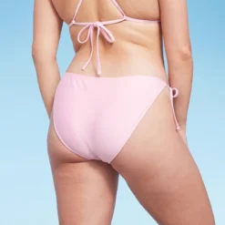 Women's Side-Tie Scoop Front High Leg Cheeky Bikini Bottom - Wild Fable™ Light Pink Lurex -Wild Fable Elegant Shop GUEST faf96daf b975 4985 86e7 020de1810539