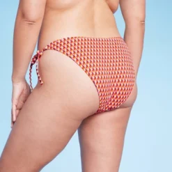 Women's Ribbed Side-Tie Scoop Front High Leg Extra Cheeky Bikini Bottom - Wild Fable™ Geo Print -Wild Fable Elegant Shop GUEST fb77b4e9 7c91 4a4a a13d b04b360ece68
