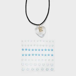 Acrylic Heart With Face Gems Pendant Necklace - Wild Fable™ Clear/Black -Wild Fable Elegant Shop GUEST ff2c9210 0e62 4e01 a8fc d75ad3833cd5